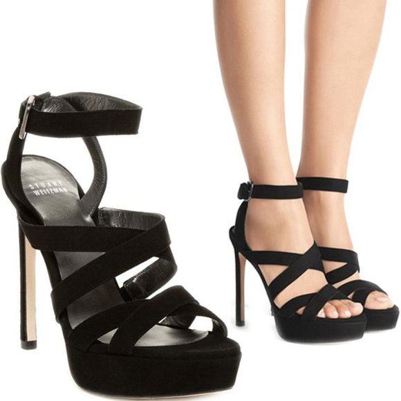 Stuart Weitzman Soundtrack Crisscross Suede Sandal - Picture 2 of 7